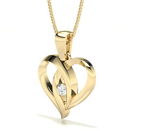 Precious Heart Yellow Gold 18k Diamond Pendant