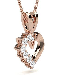 Evol Heart Rose Gold 18k Diamond Pendant