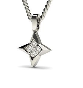 Star Stud White Gold 18k Diamond Pendant