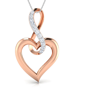 Infinity Heart Rose Gold 18k Diamond Pendant