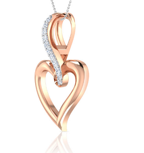Infinity Heart Rose Gold 18k Diamond Pendant