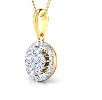 Percy Cluster Yellow Gold 18k Diamond Pendant