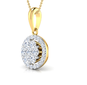 Percy Cluster Yellow Gold 18k Diamond Pendant