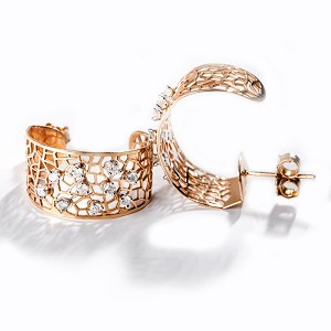 Salem Al Shueibi 18K Gold & Diamond Round Brilliant Earring