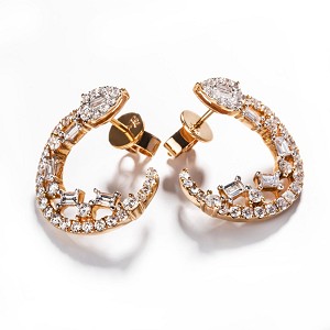 Salem Al Shueibi 18K Gold & Diamond Baguette Diamond Earring