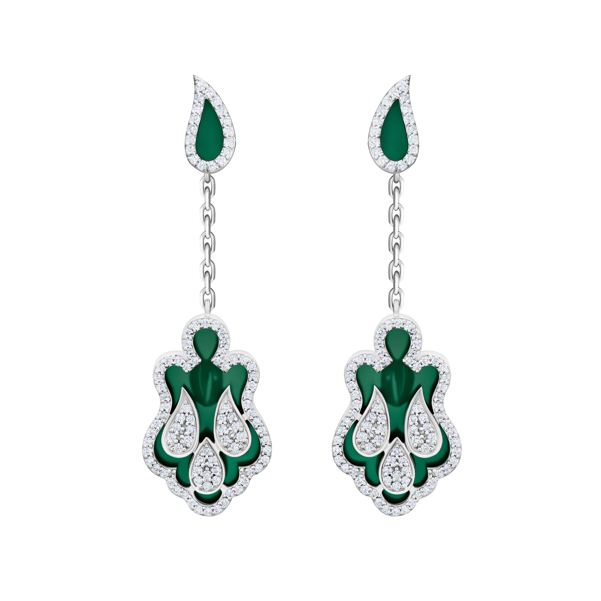Asala Gold Diamond and Jade Earrings
