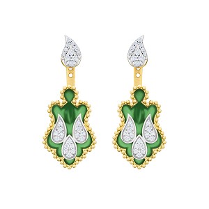 Asala Yellow Gold Diamond and Jade Earrings