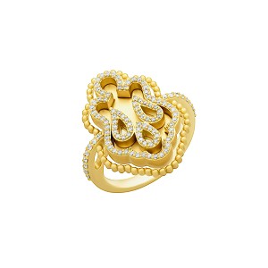 Asala Matt Yellow Gold and Diamond Ring