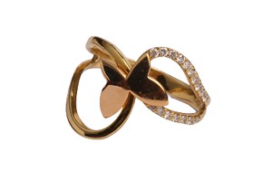 Butterfly Design 18K Yellow Gold Ring