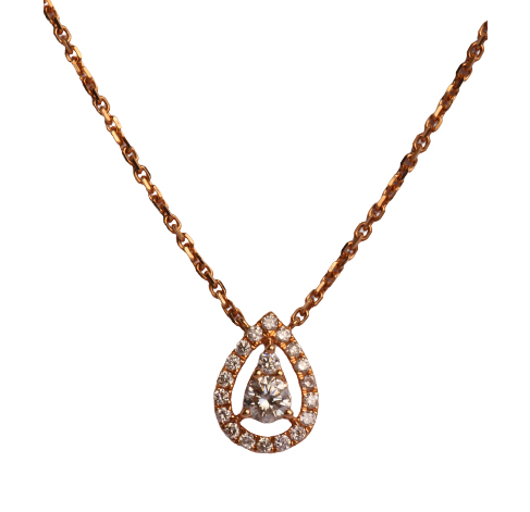 Drop Shape 18K Rose Gold Necklace
