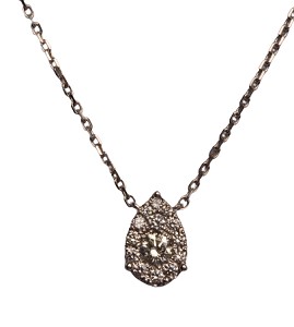 Drop Shape 18K White Gold Necklace-1