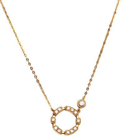 18K Yellow Gold Circle Necklace