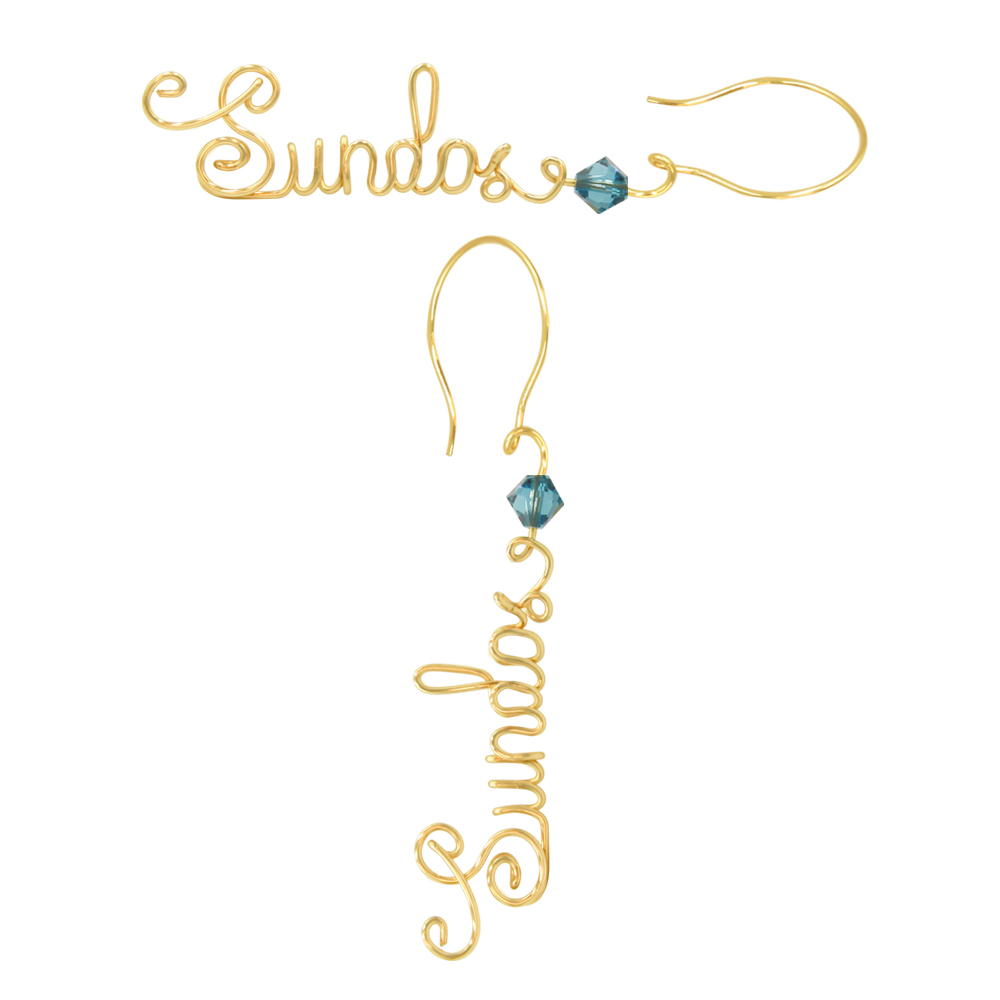14 kt Sundos Earrings with Turquoise Swaroviski