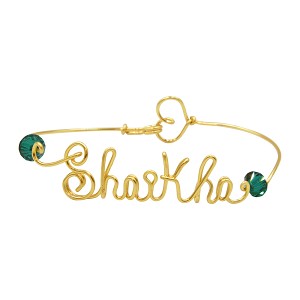 14 kt Shaikha Bracelet with Green Emerald Swaroviski