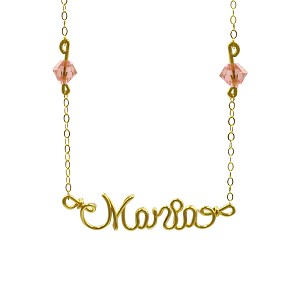 14 kt Maria Chain with baby pink swaroviski both Attached with the chain