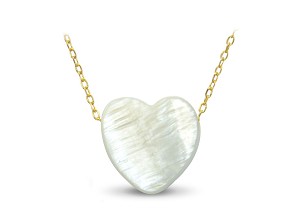Vera Perla 18K Gold Heart Shape Mother of Pearl Necklace