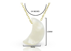 Vera Perla 18K Gold Small Crescent Shape Mother of Pearl Necklace
