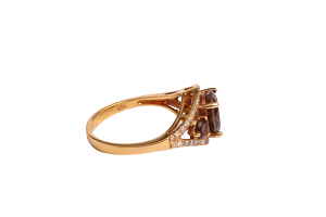 Brown Citrine Yellow Gold Ring