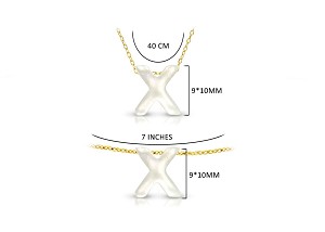 Vera Perla 18K Gold X Letter  Mother of Pearl Jewelry Set