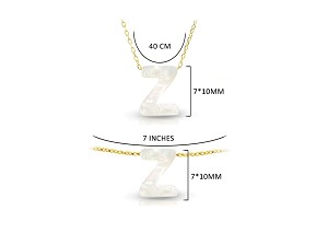Vera Perla 18K Gold Z Letter  Mother of Pearl Jewelry Set