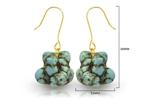 Vera Perla 18K Gold Turquoise Nugget Earrings