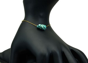 Vera Perla 18K Gold Turquoise Nugget Bracelet