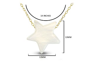 Vera Perla 10k Gold Star Shape Mother of Pearl Necklace