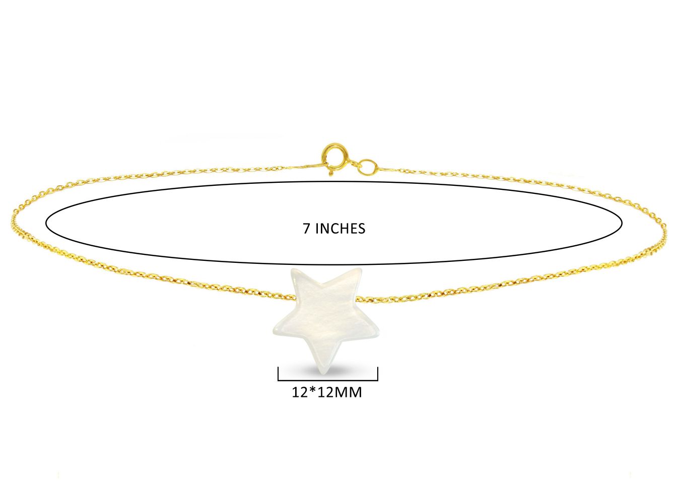 Vera Perla 10k Gold Star Shape Mother of Pearl Bracelet