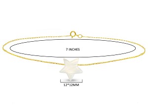 Vera Perla 10k Gold Star Shape Mother of Pearl Bracelet