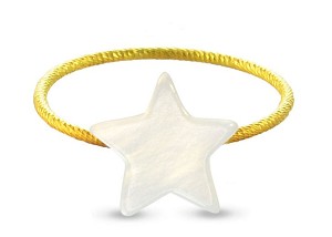 Vera Perla 10k Gold Star Shape Mother of Pearl Ring