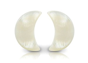 Vera Perla 10k Gold Crescent Shape Mother of Pearl Earrings