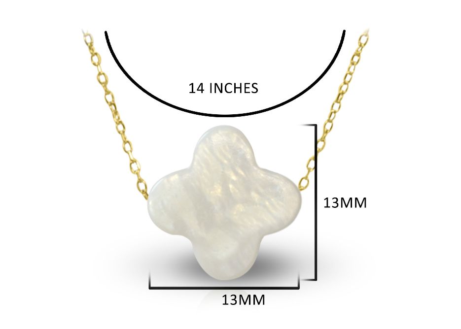 Vera Perla 10k Gold Plum Flower Shape Mother of Pearl Necklace