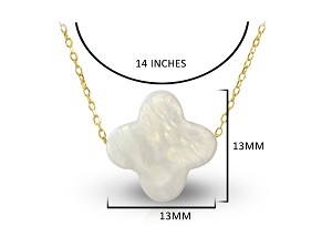 Vera Perla 10k Gold Plum Flower Shape Mother of Pearl Necklace