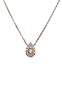 Drop Shape 18K White Gold Necklace-1