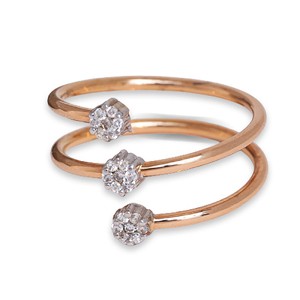 18 kt Rose Gold Diamond Ring - R6354