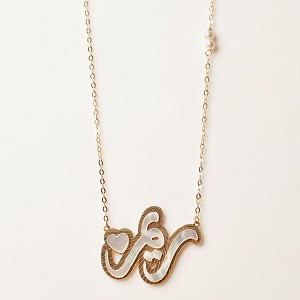 Adam Gold Name Necklace with seashell and 18 kt gold - 01