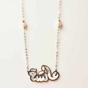 Adam Gold Name Necklace with seashell and 18 kt gold - 08