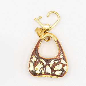 Handbag pendent with opening clasp gold and backed enamel 2