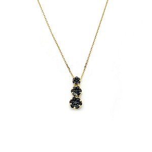 18kt Yellow Gold necklace in Black  Diamond
