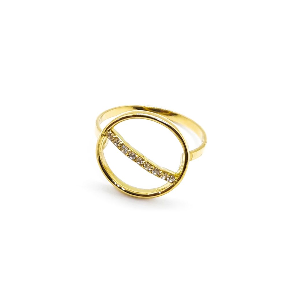 Zircon Stone 18k Yellow Gold Ring