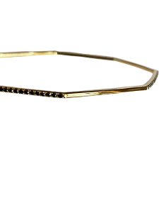 Octagonal bangle with black diamonds - 1mm