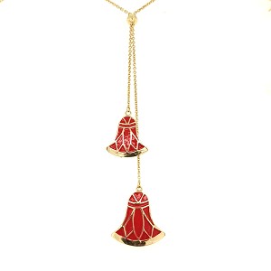 Meena Lotus Flower Necklace in 18k gold