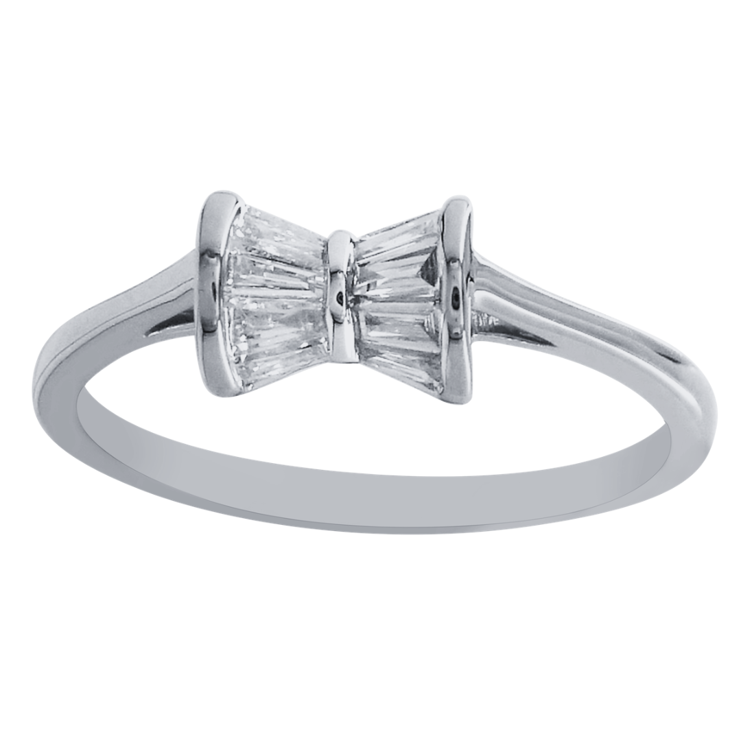Almas 18K Gold & Diamond Hour-Glass Design Baguette Ring