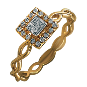 Almas 18K Gold & Diamond Stylish Princess-Shaped Ring