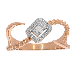 Almas 18K Gold & Diamond Baguette Cuban Style Ring