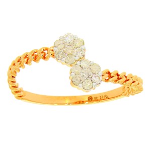 Almas 18K Gold & Diamond Flexi Cuban Ring 
