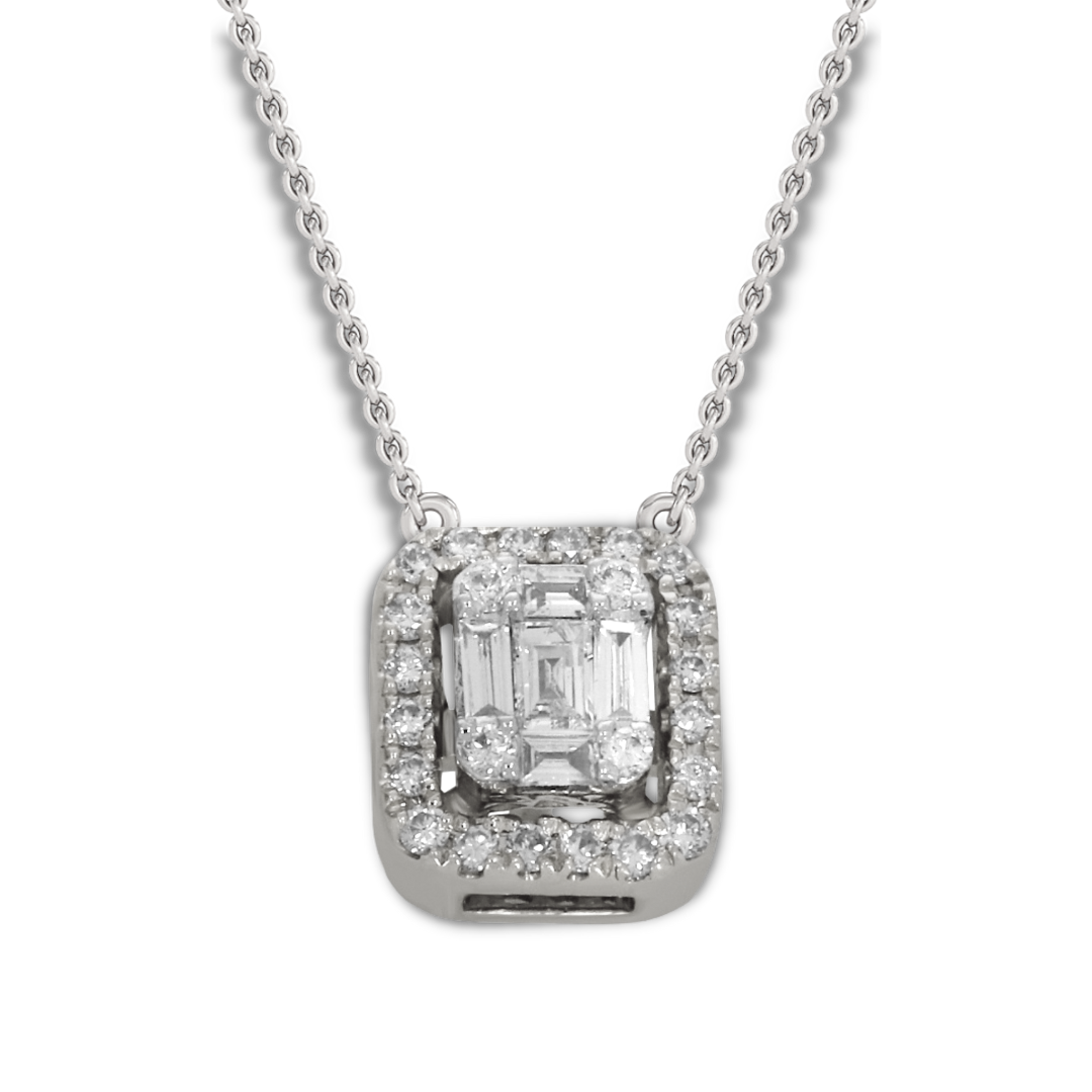 Almas 18K Gold & Dainty Baguette Diamond Pendant