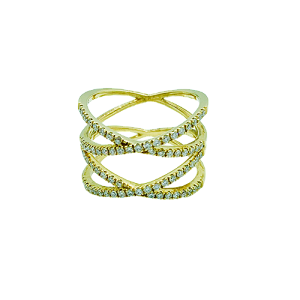 Tajreedi Double Helix 18K Yellow Gold Ring