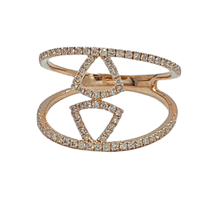 Tajreedi Triangles 18K White Gold Diamond Ring