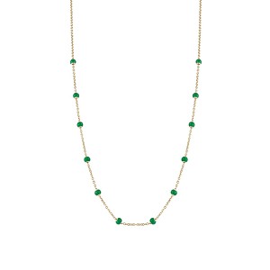 The Treasures Enamel Beads Choker Necklace Green in 18 k gold
